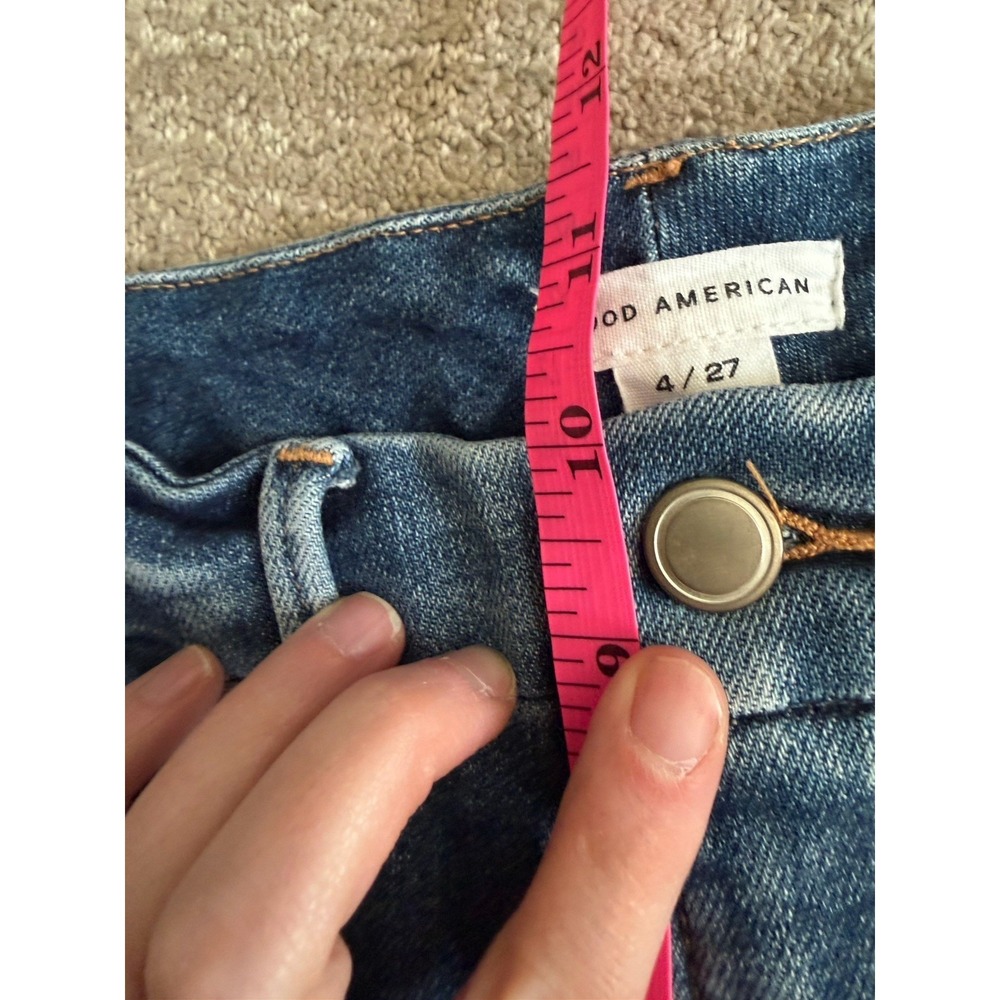 Good American Good Legs Distressed Skinny Jeans Size 27 Medium‎ Wash - Picture 10 of 10